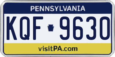 PA license plate KQF9630
