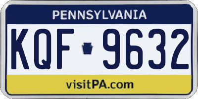 PA license plate KQF9632