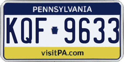 PA license plate KQF9633