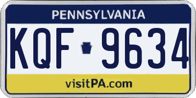 PA license plate KQF9634