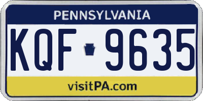 PA license plate KQF9635