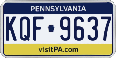 PA license plate KQF9637