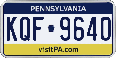 PA license plate KQF9640