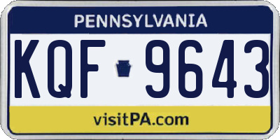 PA license plate KQF9643
