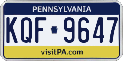 PA license plate KQF9647
