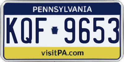 PA license plate KQF9653