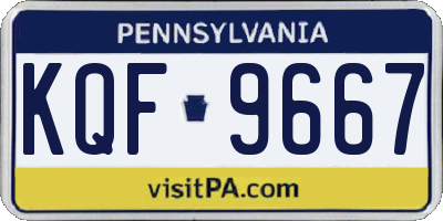 PA license plate KQF9667