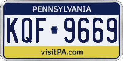 PA license plate KQF9669