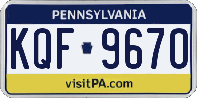 PA license plate KQF9670