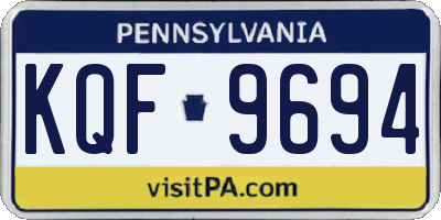 PA license plate KQF9694