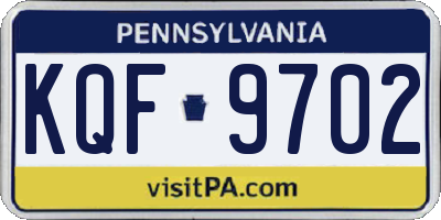 PA license plate KQF9702