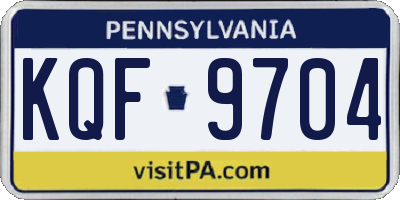 PA license plate KQF9704