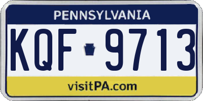 PA license plate KQF9713