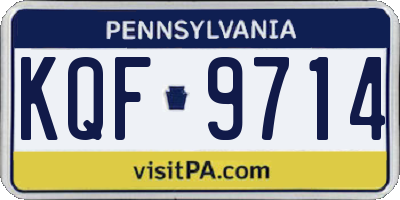 PA license plate KQF9714