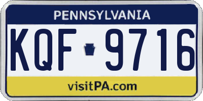 PA license plate KQF9716