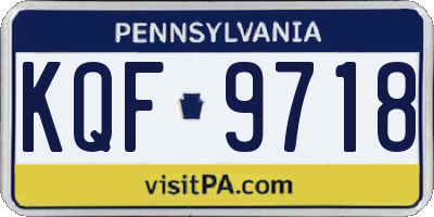 PA license plate KQF9718