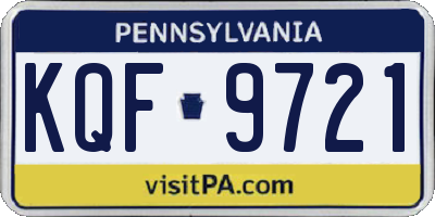 PA license plate KQF9721