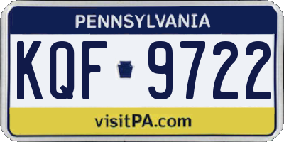 PA license plate KQF9722