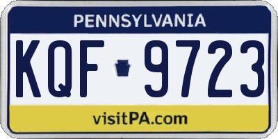 PA license plate KQF9723