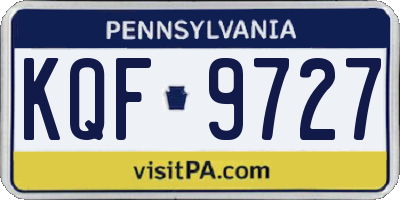 PA license plate KQF9727
