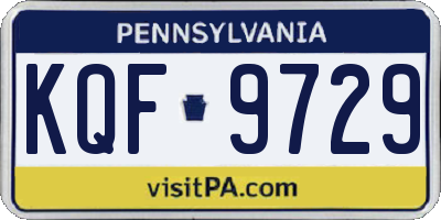 PA license plate KQF9729