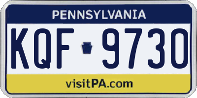 PA license plate KQF9730