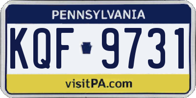 PA license plate KQF9731