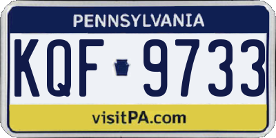 PA license plate KQF9733