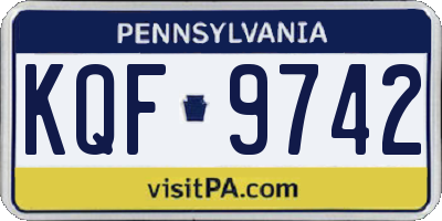 PA license plate KQF9742