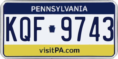 PA license plate KQF9743