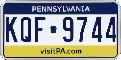 PA license plate KQF9744