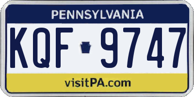 PA license plate KQF9747