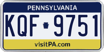 PA license plate KQF9751