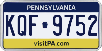 PA license plate KQF9752
