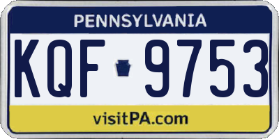 PA license plate KQF9753