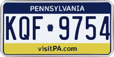 PA license plate KQF9754