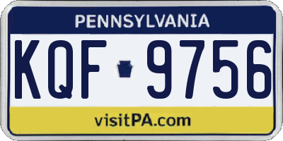 PA license plate KQF9756