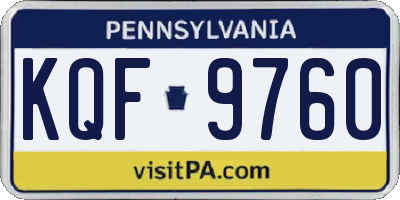 PA license plate KQF9760