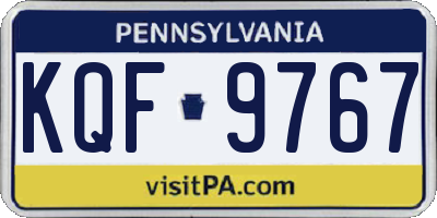 PA license plate KQF9767