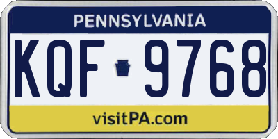 PA license plate KQF9768