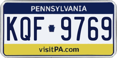 PA license plate KQF9769