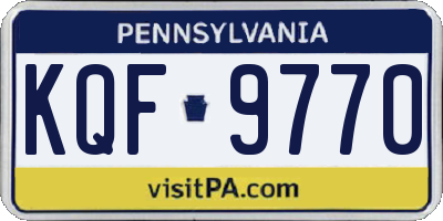 PA license plate KQF9770