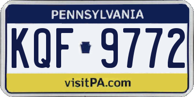 PA license plate KQF9772