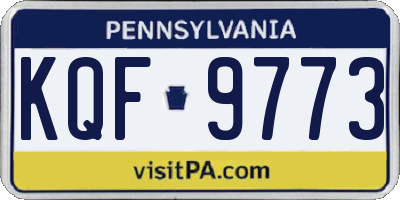 PA license plate KQF9773