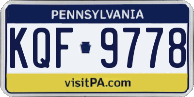 PA license plate KQF9778