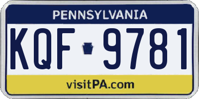 PA license plate KQF9781