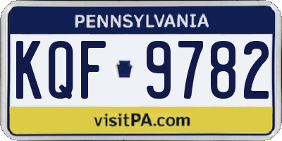 PA license plate KQF9782