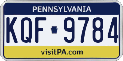 PA license plate KQF9784