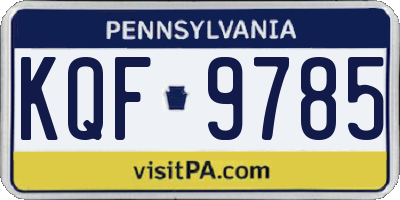 PA license plate KQF9785