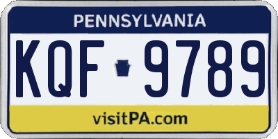 PA license plate KQF9789